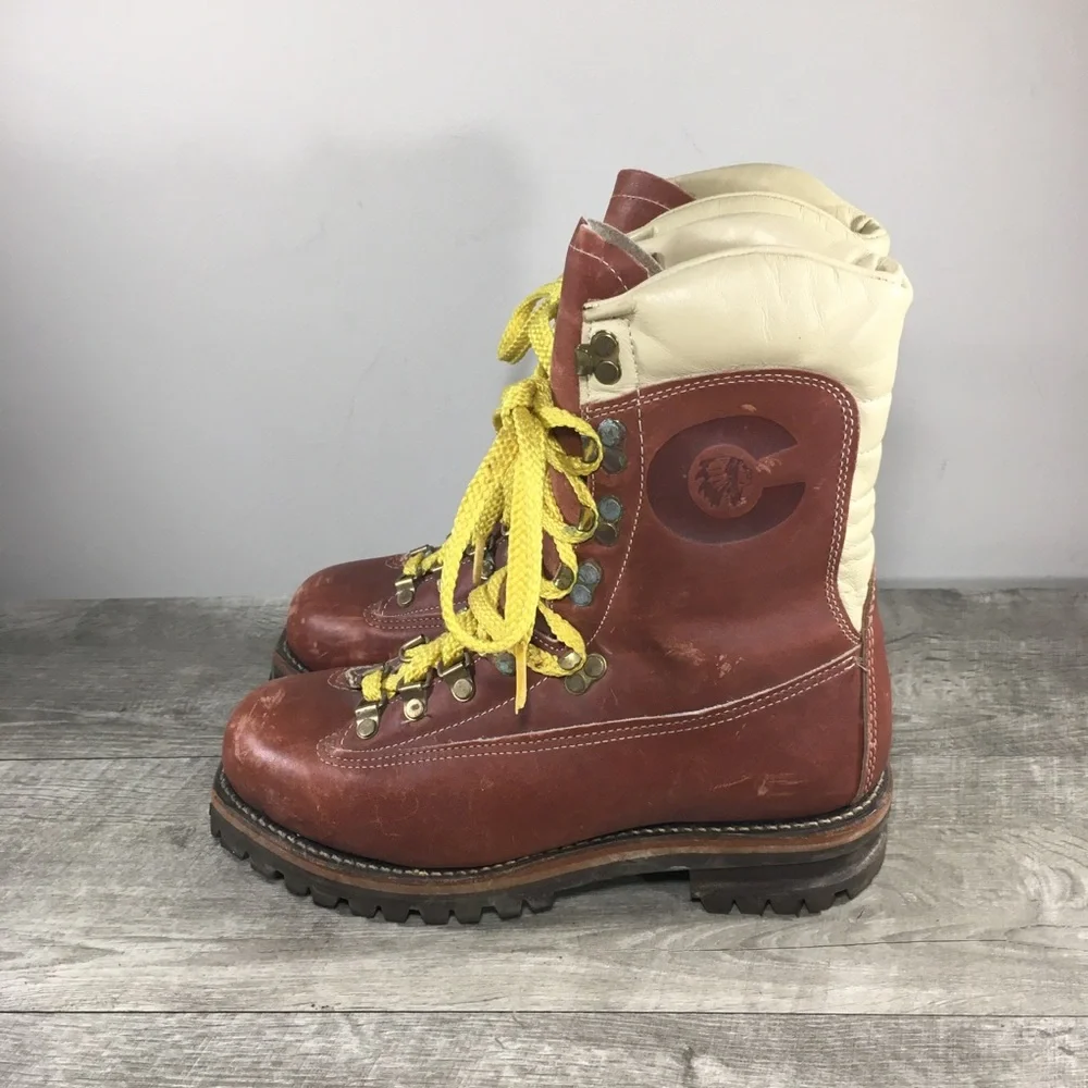 Vintage Chippewa Arctic 50 Mountain Climbing Hiking Sherpa Leather Men's Boots 6